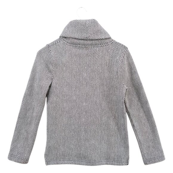 J.CREW Funnelneck Pullover Sweater Womens Black White Herringbone Size XS - Picture 2 of 8